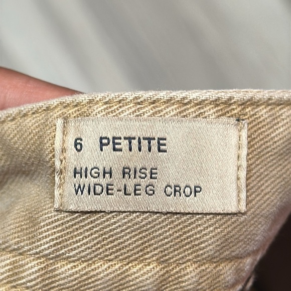 GAP Women’s Khaki Wide Leg Crop Pants Size 6 Petite - Picture 5 of 6